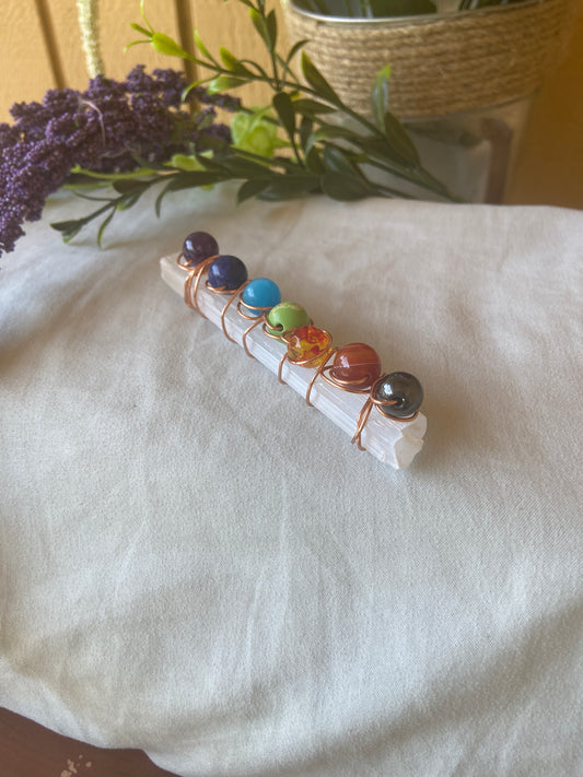 Mini Selenite Chakra Wand